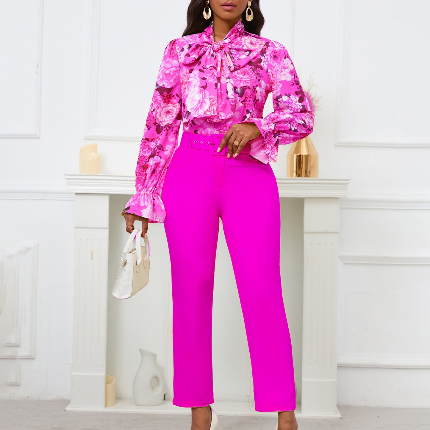 Printed Lace Up Long Sleeve High Suits