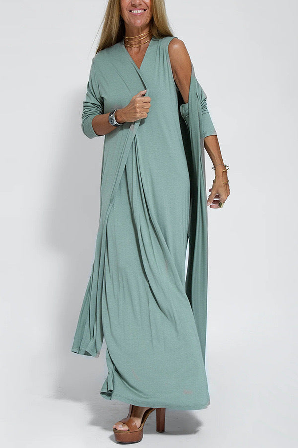 Beautiful Women's Solid Color Pullover Set Dress
