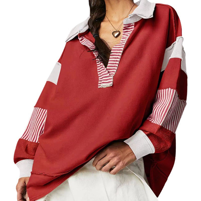 Women's Loose Casual Long Sleeve Pullover Split Sweaters