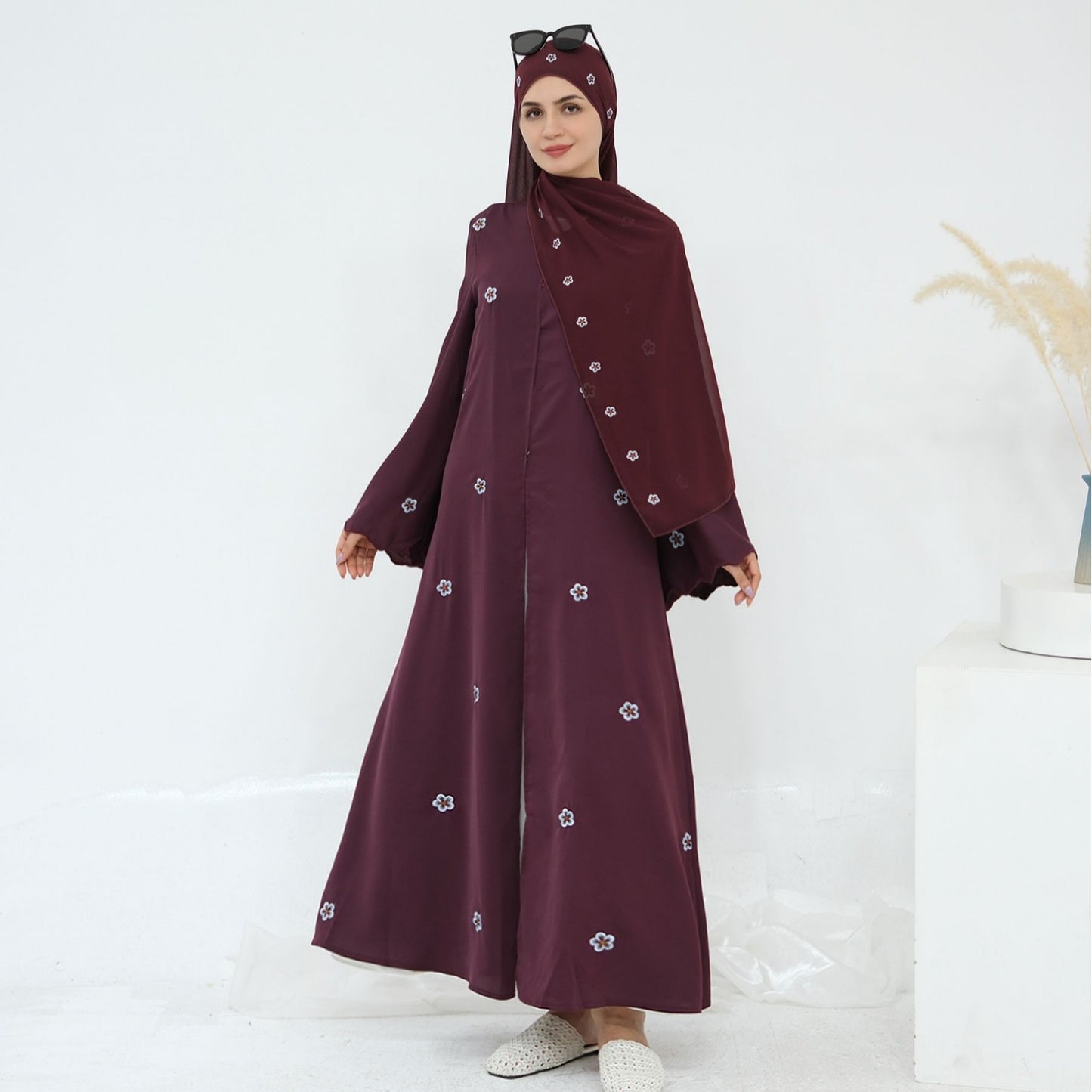 Luxury Full Body Embroidered Scarf Two-piece Dresses