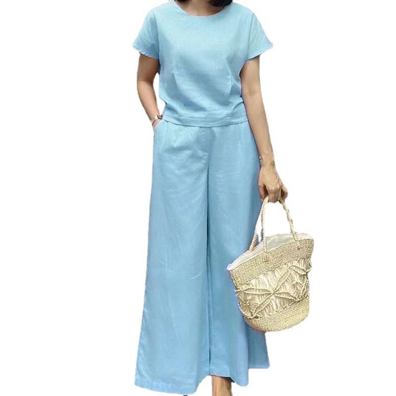 Women's Large Loose Short-sleeved Trousers Two-piece Set Fashion Casual Suit