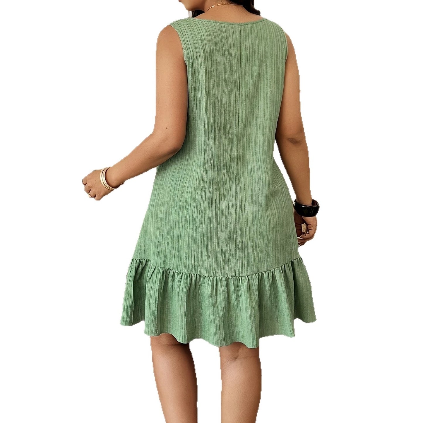Fashion Sleeveless Small Diagonal Collar Casual Dress