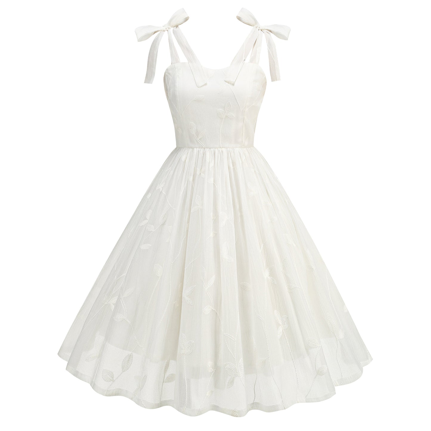 Embroidered Dress With Suspenders Cocktail Vintage Dresses