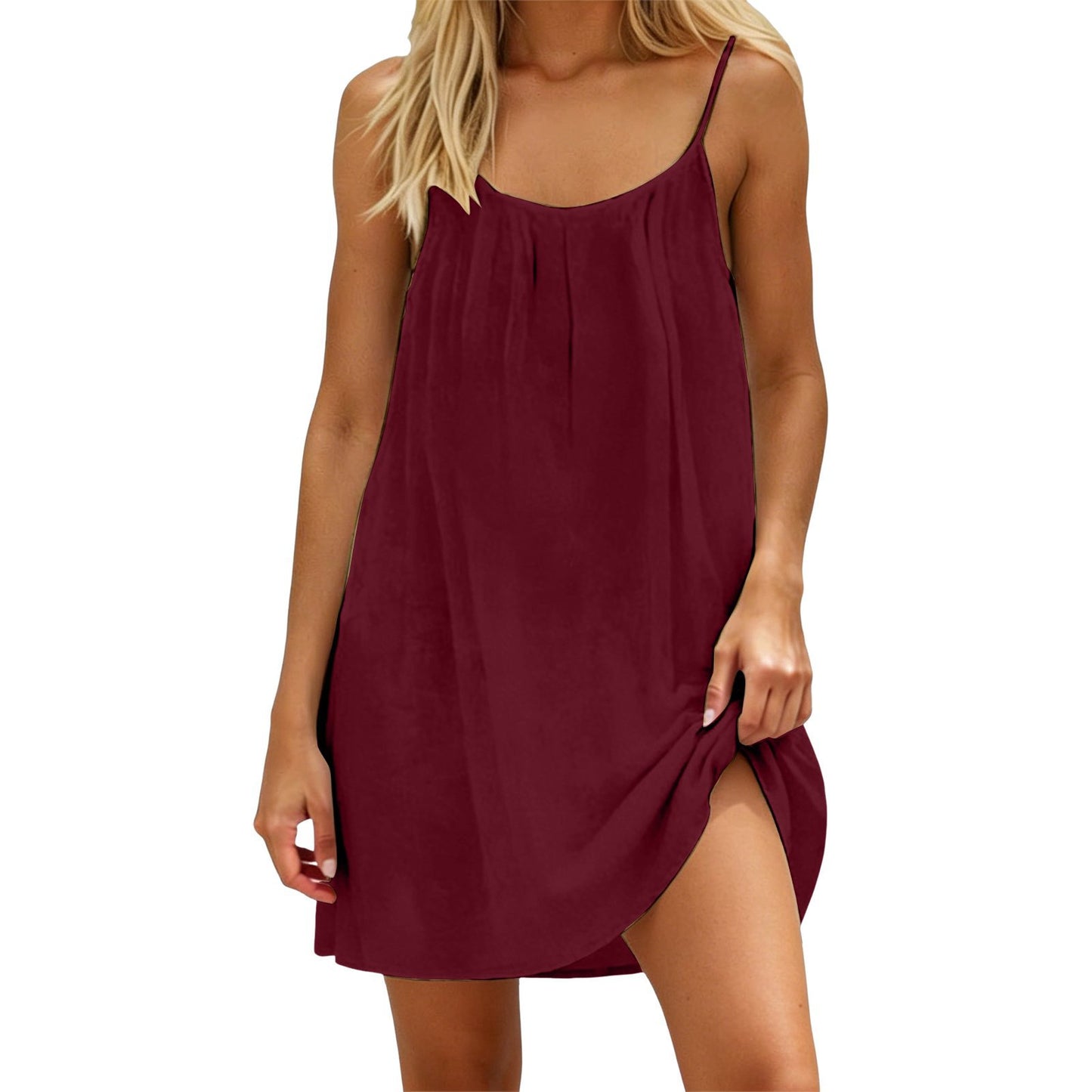 Women's Solid Color Summer Casual Sexy Sling Dress