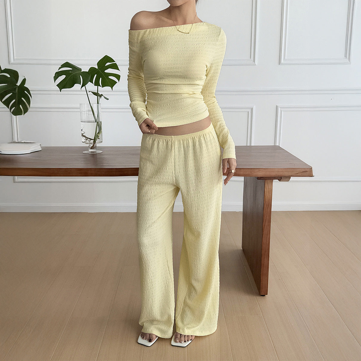 Women's Leisure Vacation Long Sleeve Two-piece Fashion Casual Suit