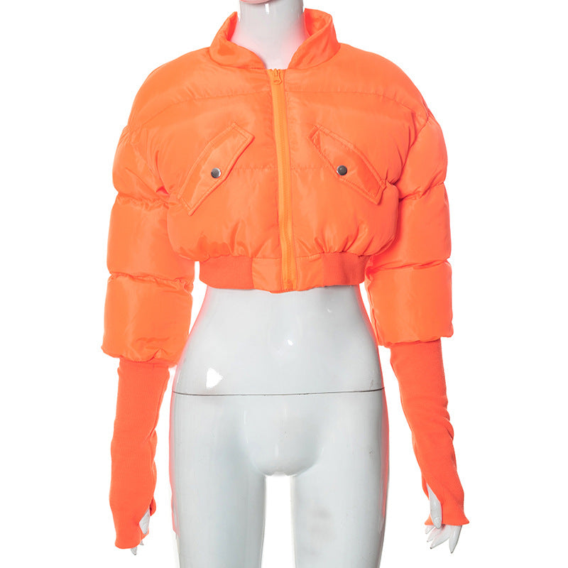 Women's Bobbi Stand Collar Stitching Solid Color Coats