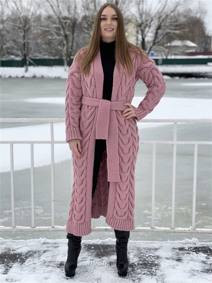 Women's Long Loose Elastic Large Hemp Flowers Thick Knitwear