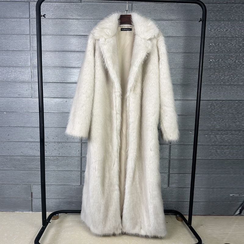 Women's Red Fox Imitation Furry Fur Extended Suits