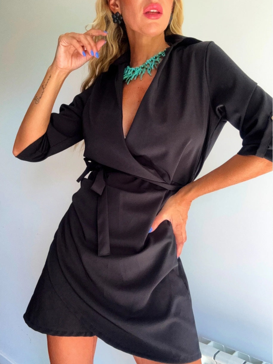 Popular Slouchy Comfortable Durable Women's Lapel Dress
