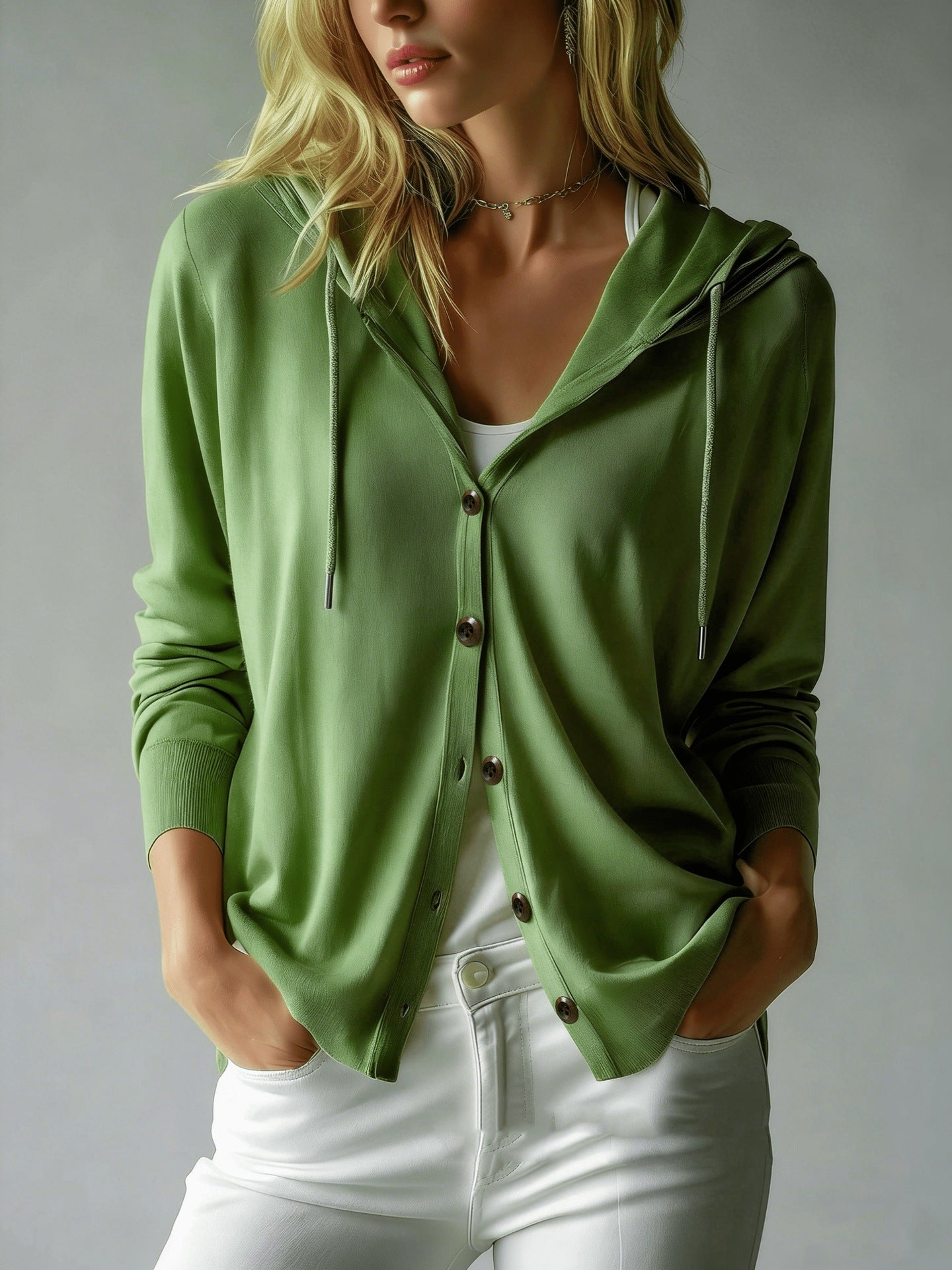 Durable Women's Hooded Knit Casual Business Women's Sweater