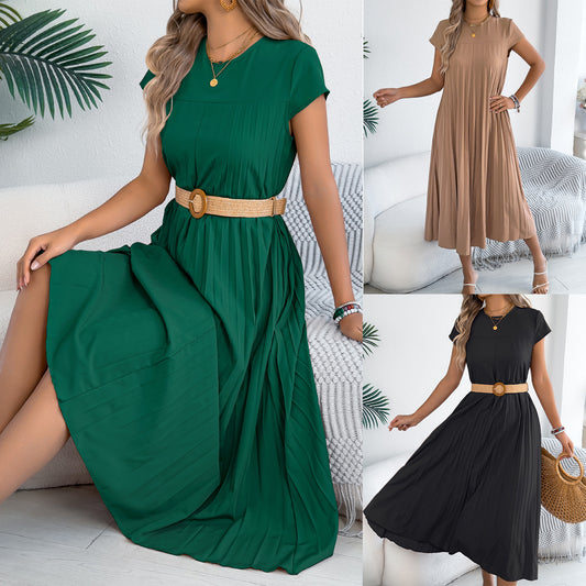 Women's Pleated With Casual Loose Sleeves Pockets Shorts