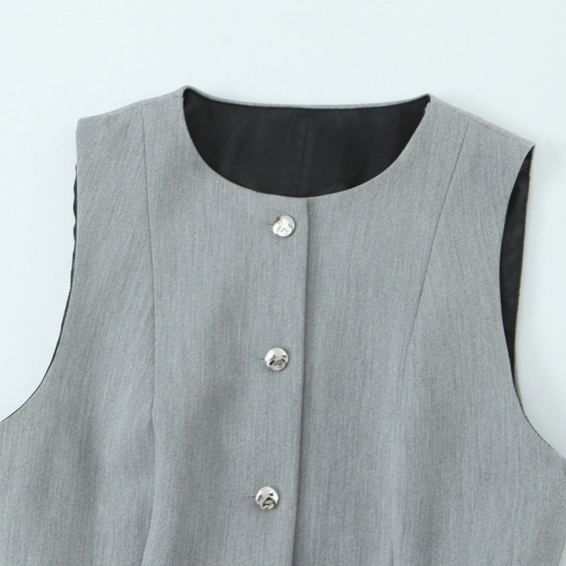 Women's Fashion Temperament Twinset Effect Crepe Dress Dresses