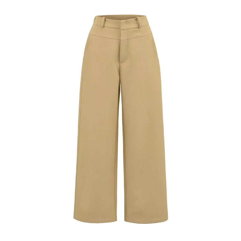 Women's Autumn American Style Old Money Casual High Pants