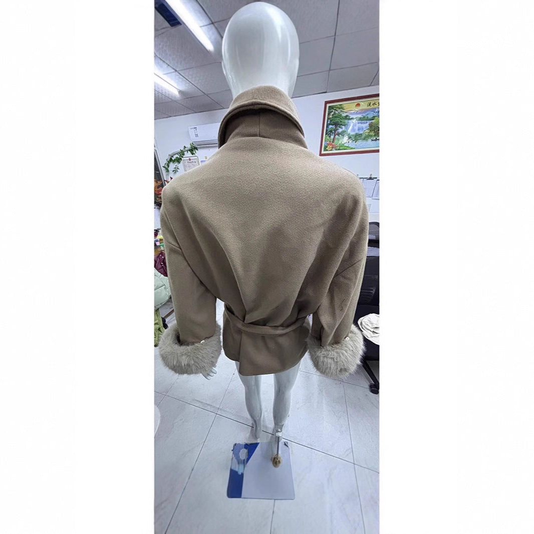 Women's Reversible Cashmere Rich Gold Solid Color Coats