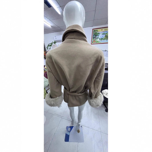 Women's Reversible Cashmere Rich Gold Solid Color Coats