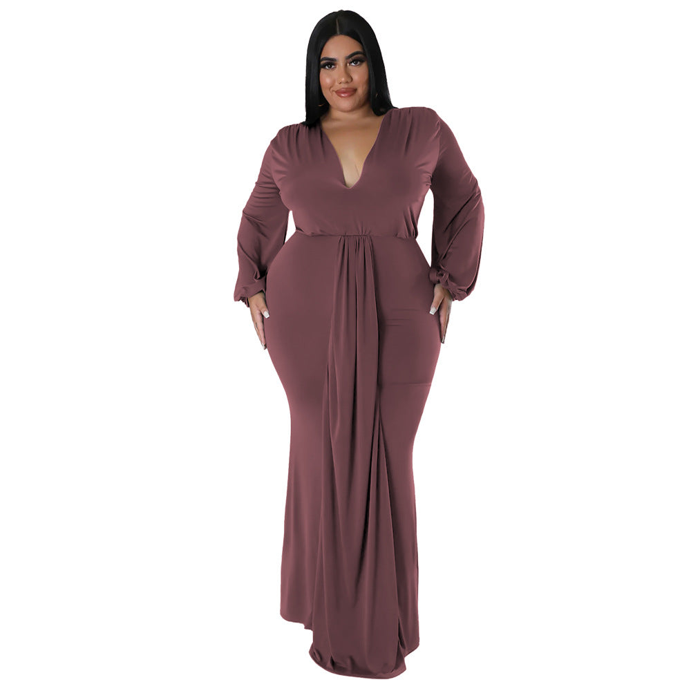 Women's Autumn Fashion Sexy Nightclub Dress Irregular Plus Size