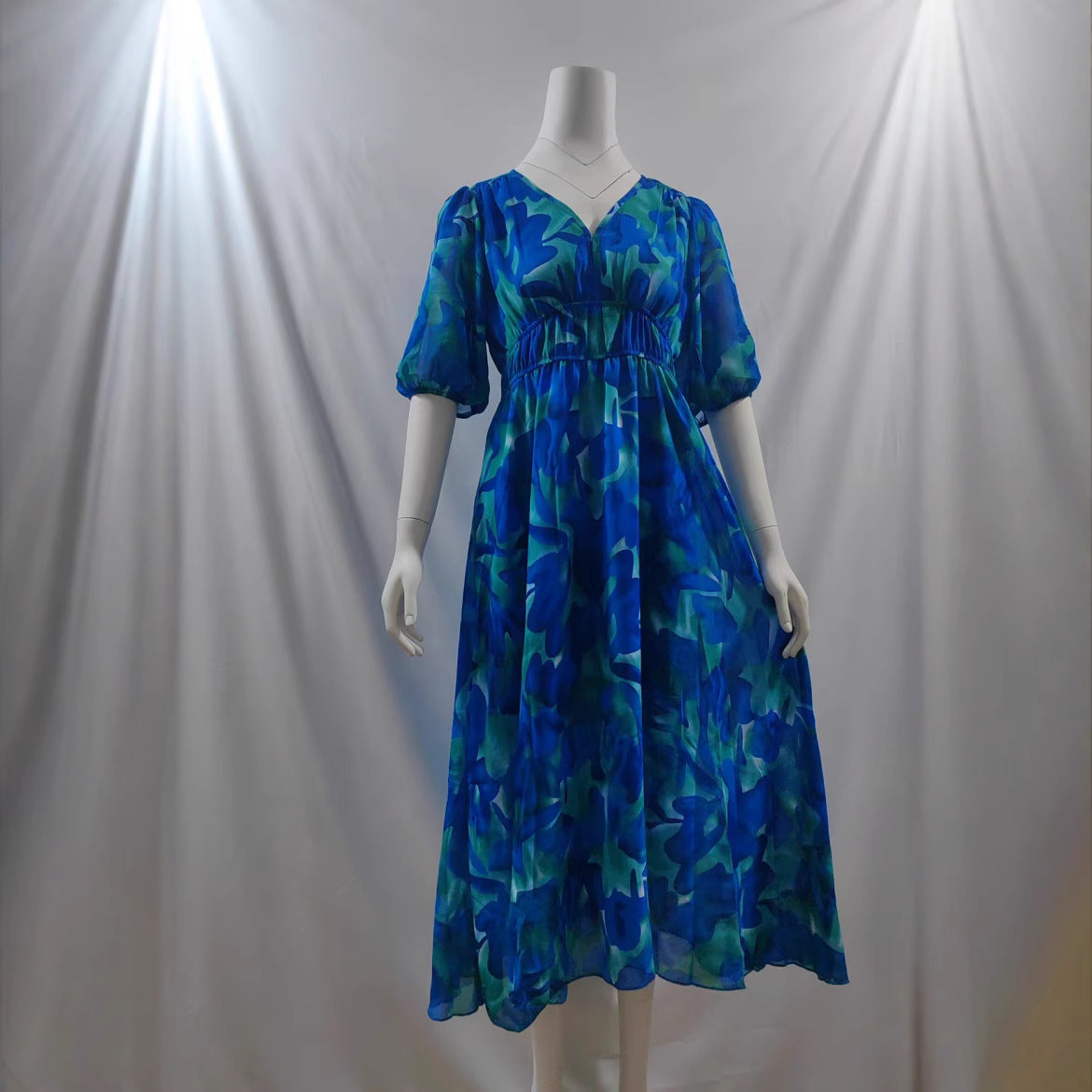 Casual Classic Summer Temperament Chiffon Printed Dress