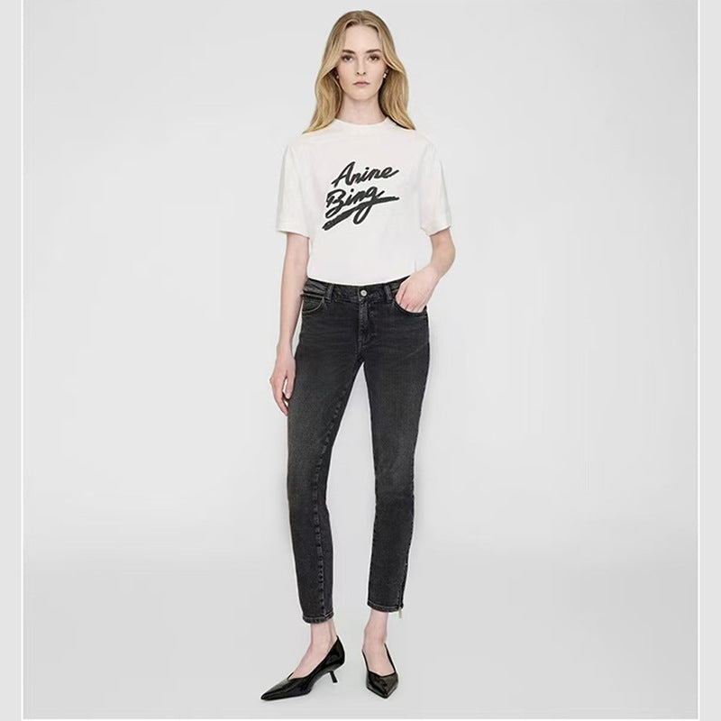 Women's North American Niche Front Printed Classic Letter Blouses