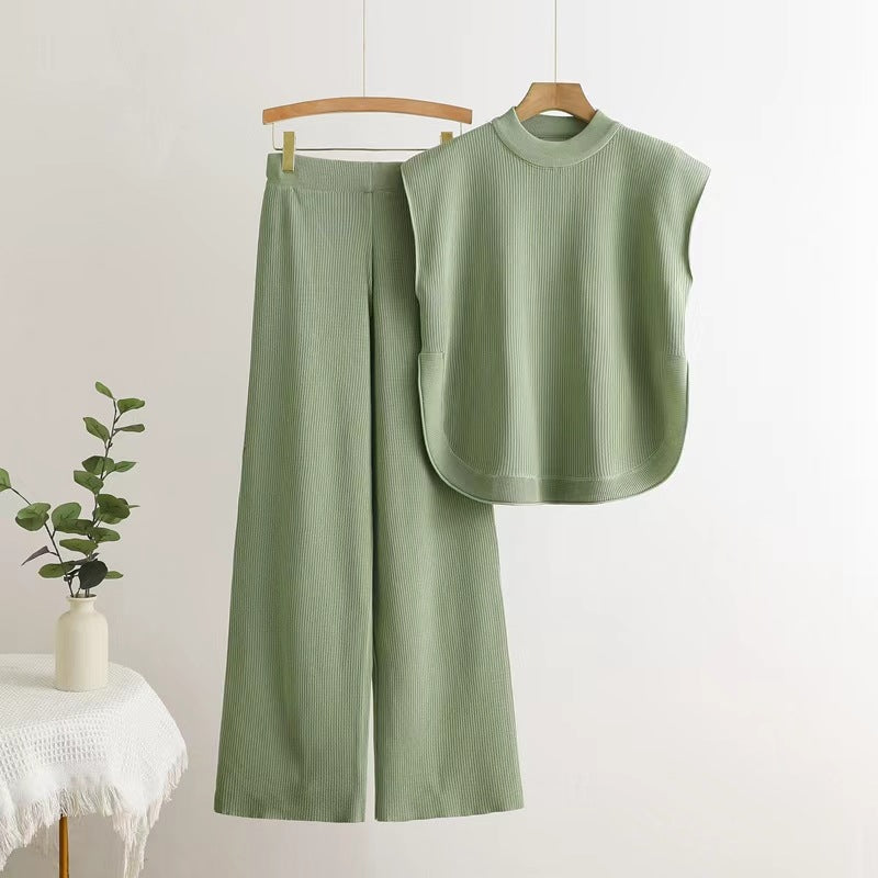 Women's Style Fashion Loose Crew Neck Split Suits