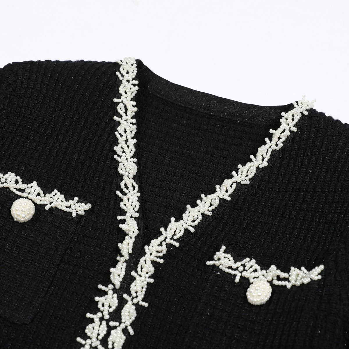 Knitted Slim Fit Slimming Bead Long Dresses