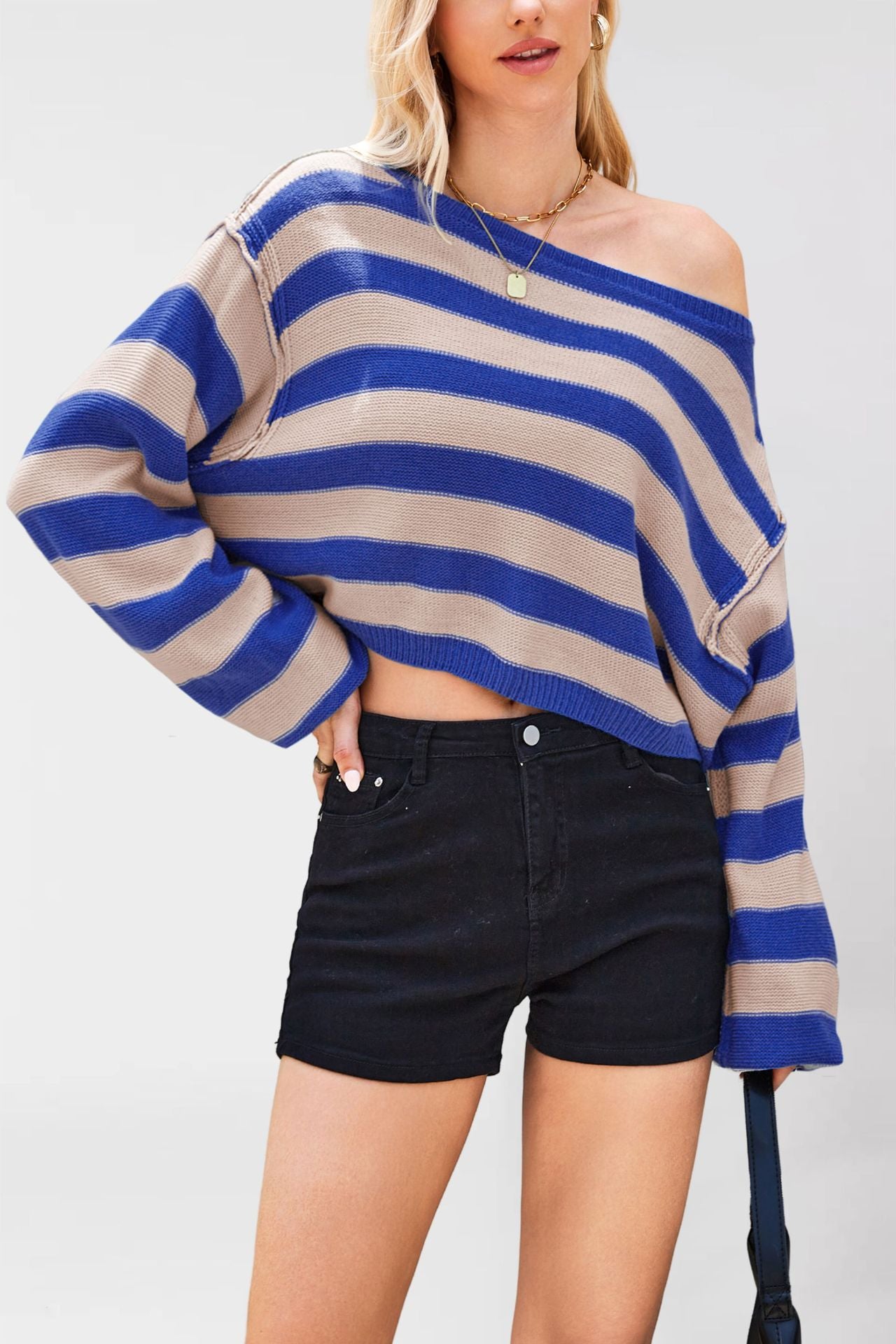 Women's Glamorous Trendy Pullover Striped Loose Sweaters