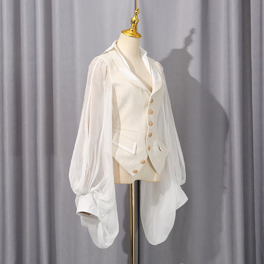 Women's Royal Style Mesh Patchwork Easy Matching Coats