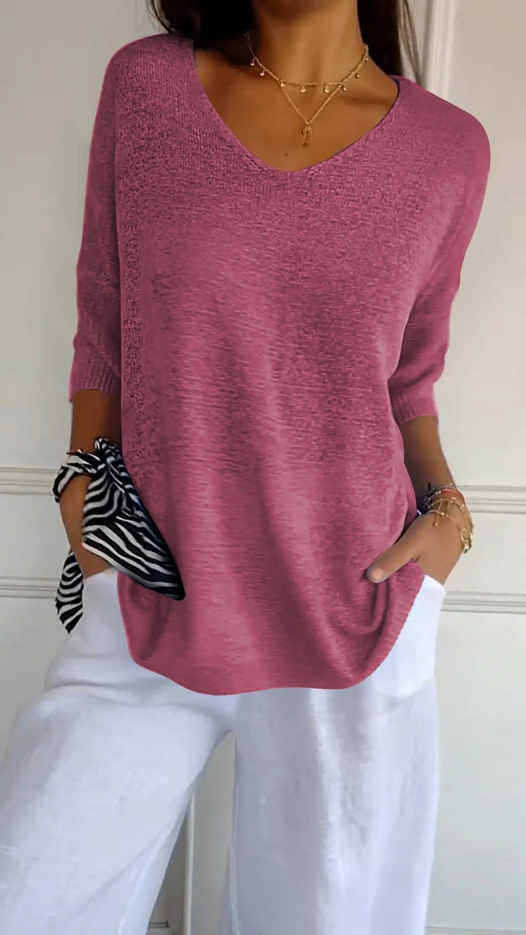 Women's Casual Basic Style Slimming Solid Color Women's Sweater