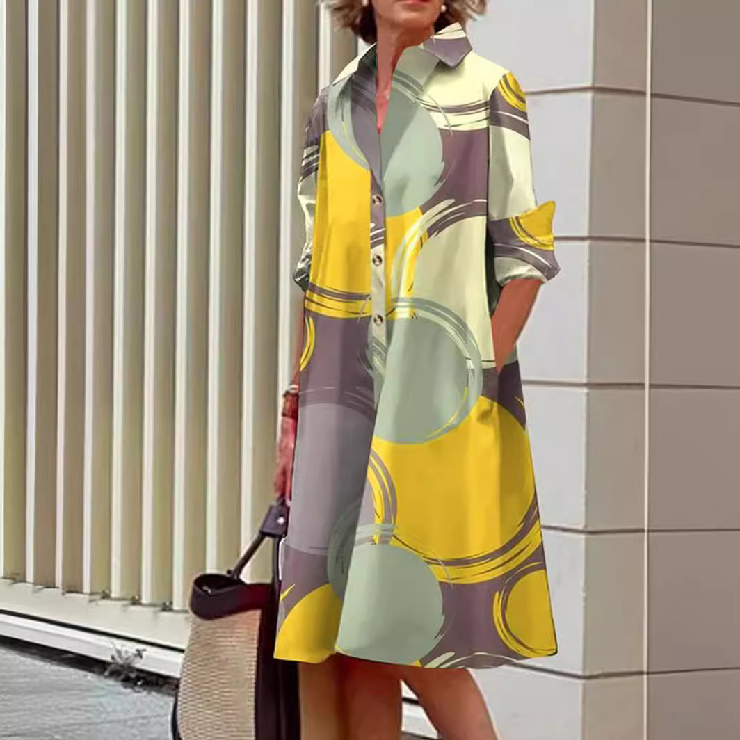 Cool Versatile Comfortable Women's Pocket Shirt Dress