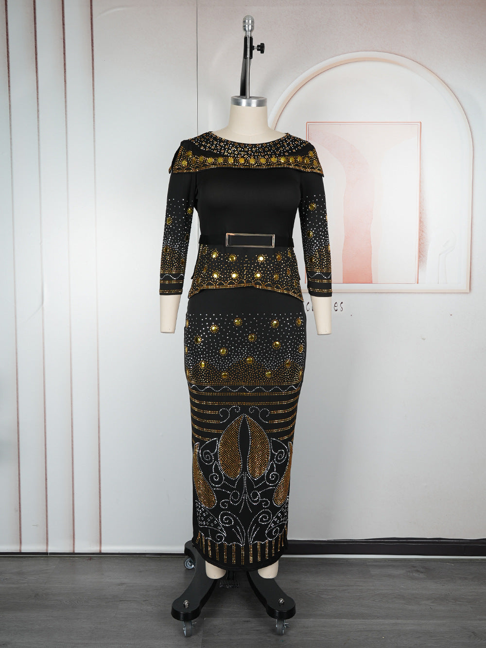 Women's Wear Fashion Rhinestone Dress Large Hip Dresses