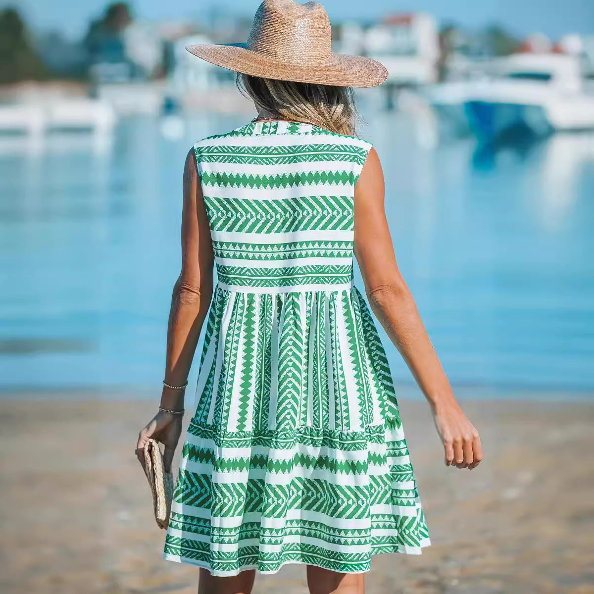 Popular Beautiful New Classy Printed Mid-length Dress