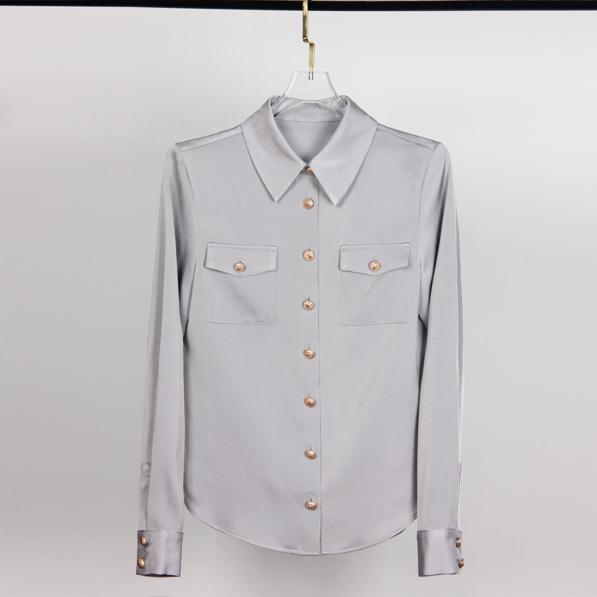 Elegant Satin Shirt Comfortable Versatile Casual Blouses