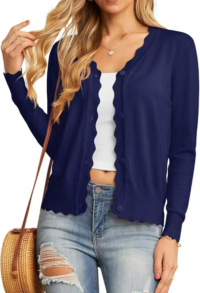 Ruffle 9-point Sleeve Thin Fashion Knitted Women's Sweater