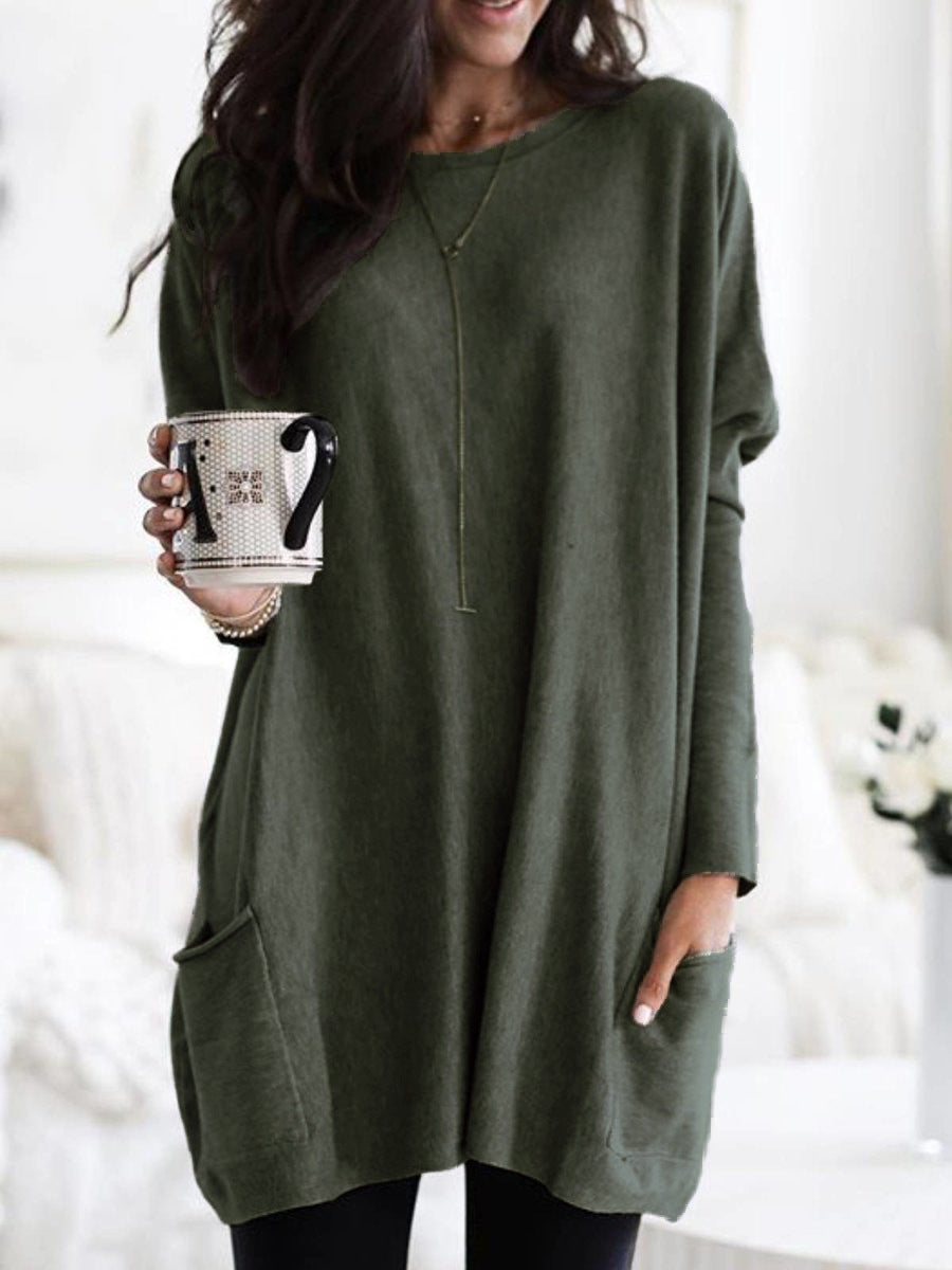 Women's Autumn Long Sleeve Casual Pocket T-shirt Blouses