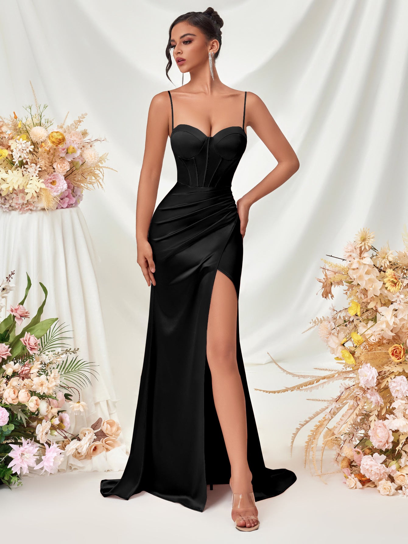 Bandeau Sexy Slit Long Dress Sling Slim Dresses