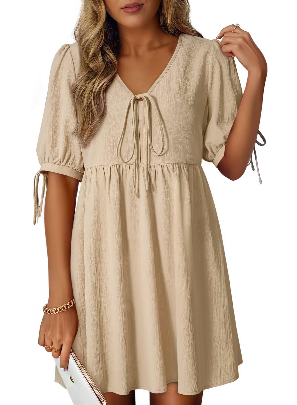 Beautiful Women's Fashion Loose Puff Sleeve Dress