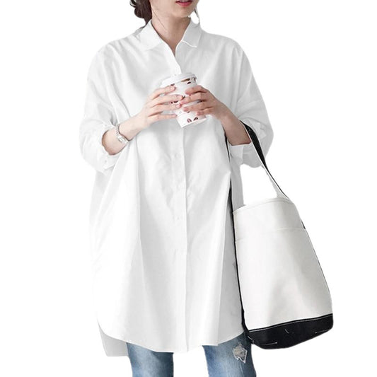Women's Long-sleeved Loose Casual Irregular Shirt Blouses