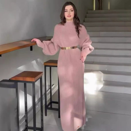 Half Turtleneck Pullover Lazy Fashion Knitted Dresses