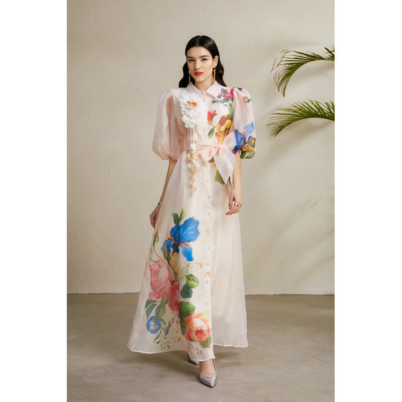 Women's Summer Palace Style Three-dimensional Flower Lantern Dresses
