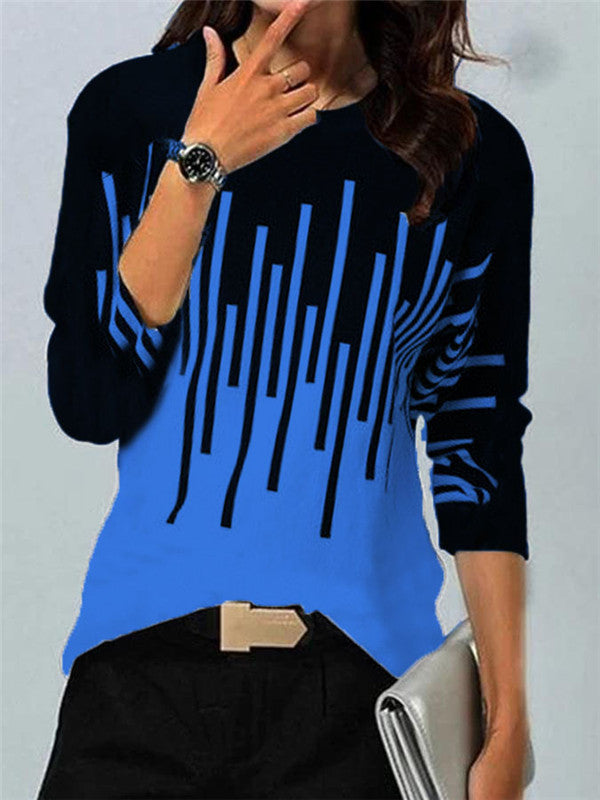 Women's Supports Various Contrast Color Positioning Printed Blouses
