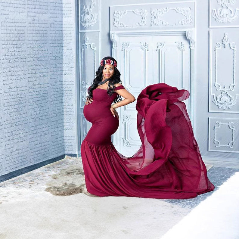 Women's Cotton With Chiffon Floating Tail Sleeve Dresses