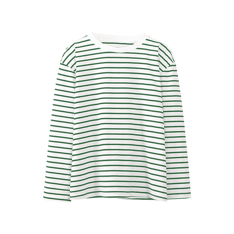 Long-sleeved Striped T-shirt Spring Trendy Wild Casual Blouses