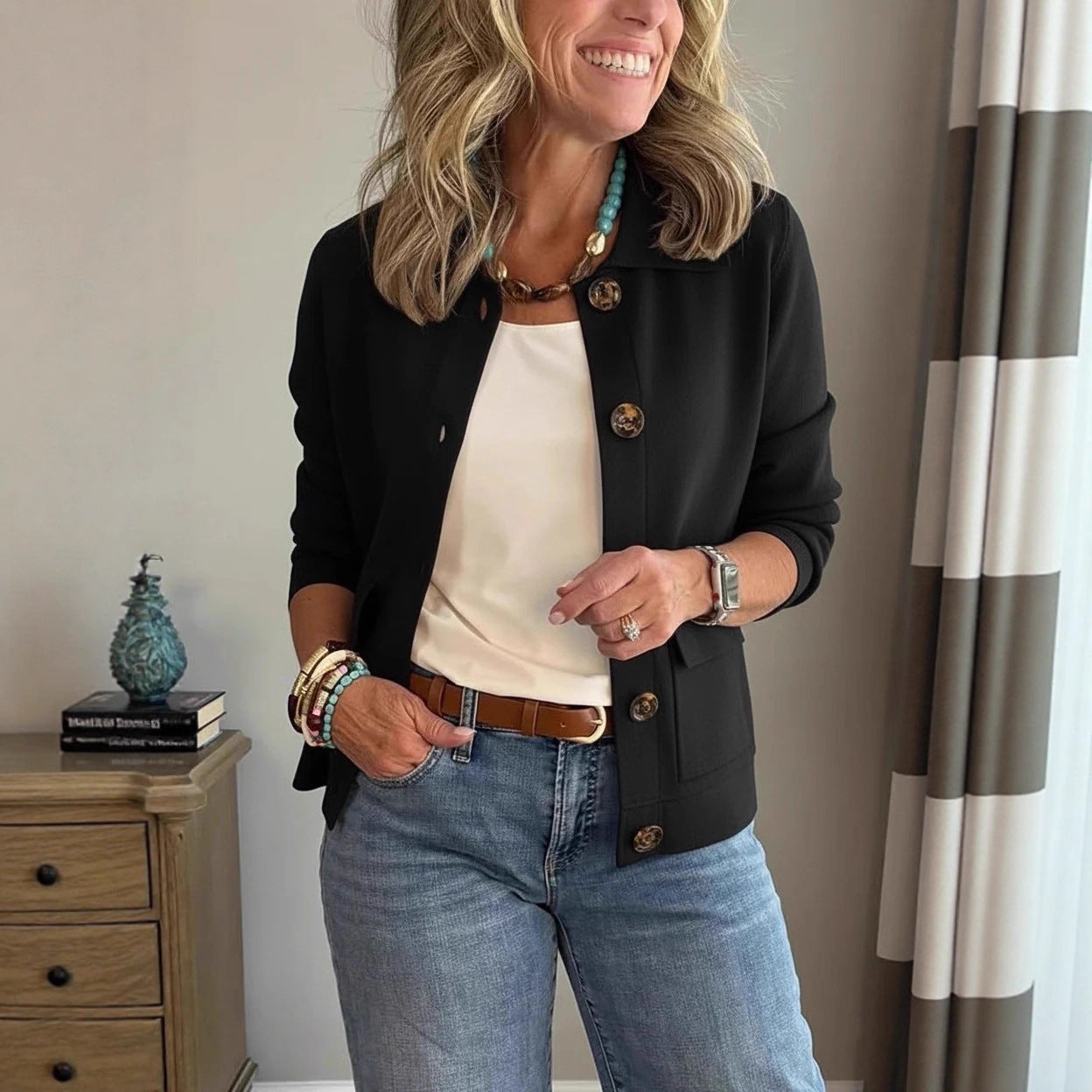 Women's Fashion Lapel Single Breasted Versatile Coats