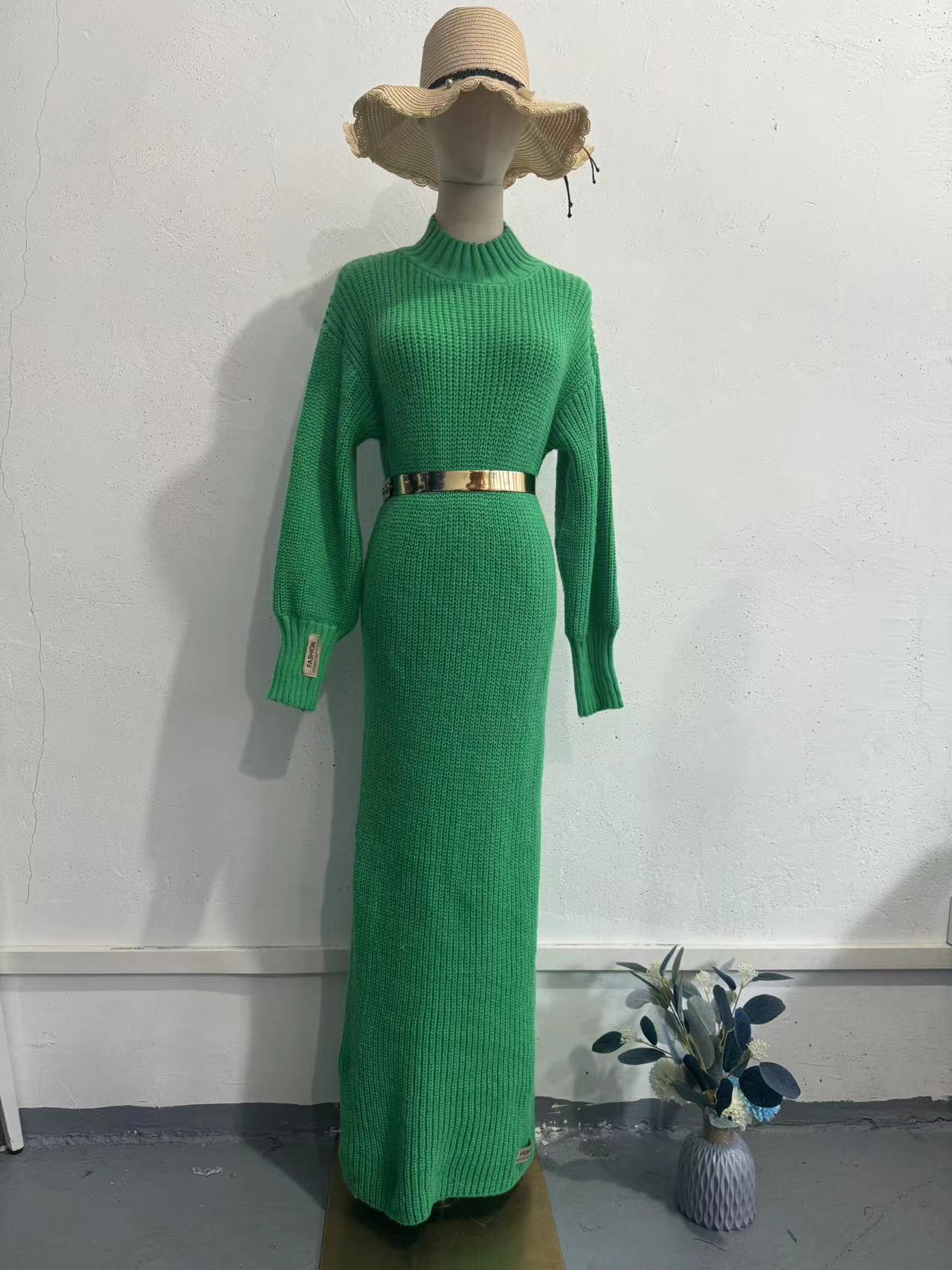 Half Turtleneck Pullover Lazy Fashion Knitted Dresses