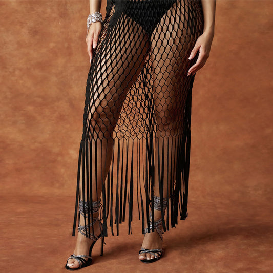 Women's Graceful Summer Fishnet Beach Tassel Skirts