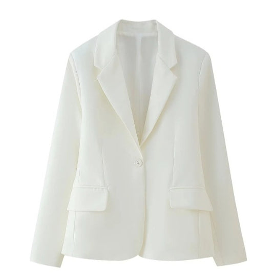 Women's Fashion Elegant White Lapel Casual Long Coats