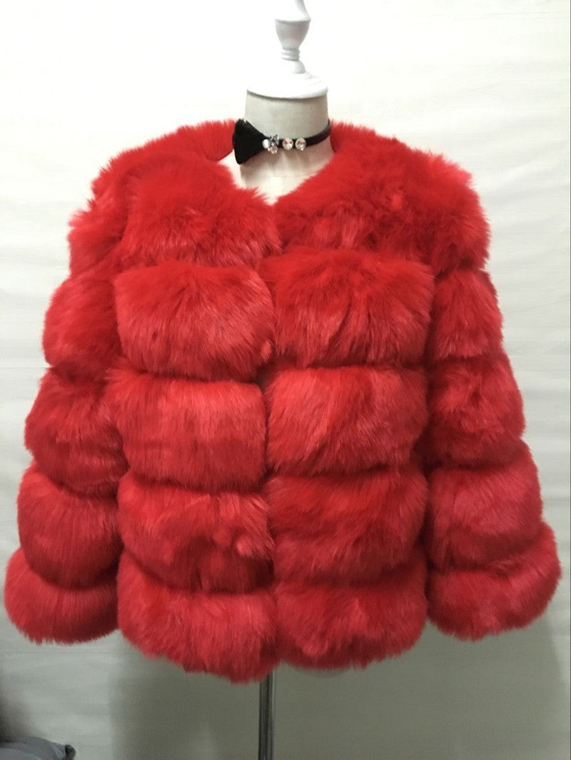 Women's Fur Imitation Fox Faux Long Sleeve Coats