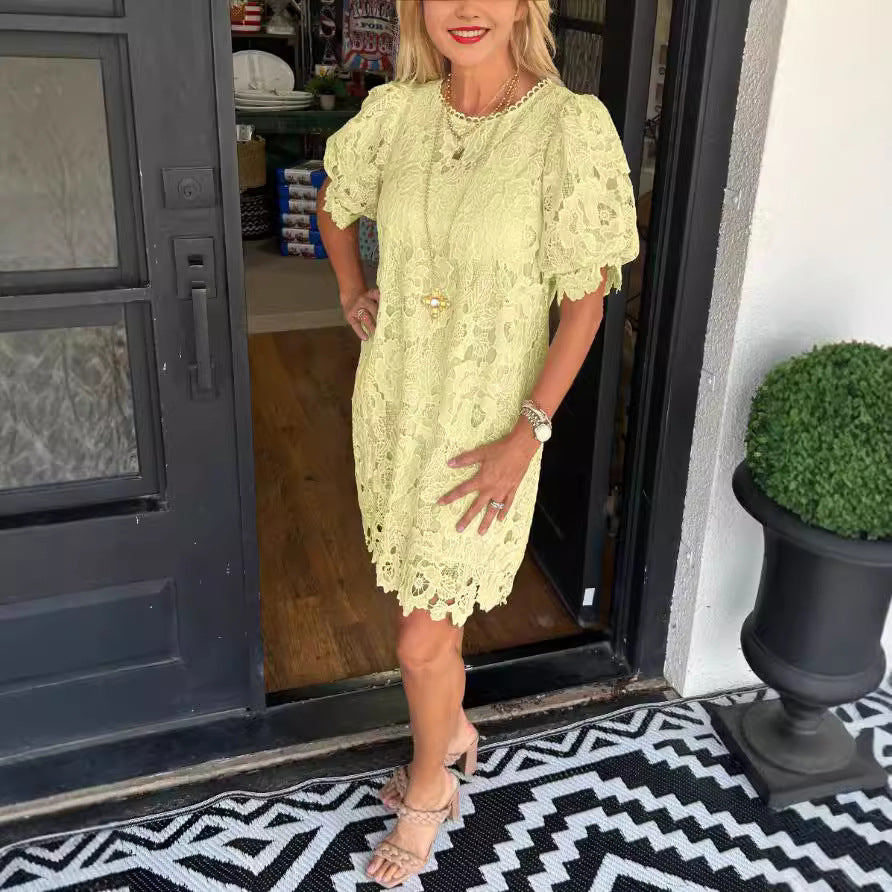Women's Comfortable Summer Lace Sleeve Dress Shorts