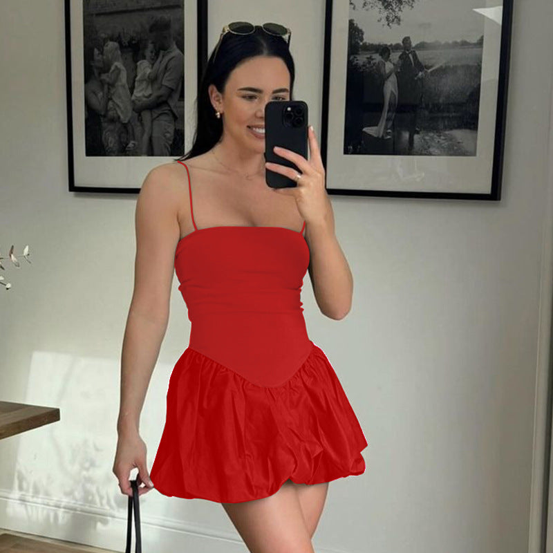 Women's Summer Solid Color Sleeveless Sexy Strap Dresses