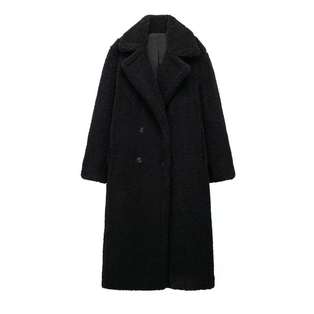 Double Breasted Fleece Thickening Thermal Woolen Coats
