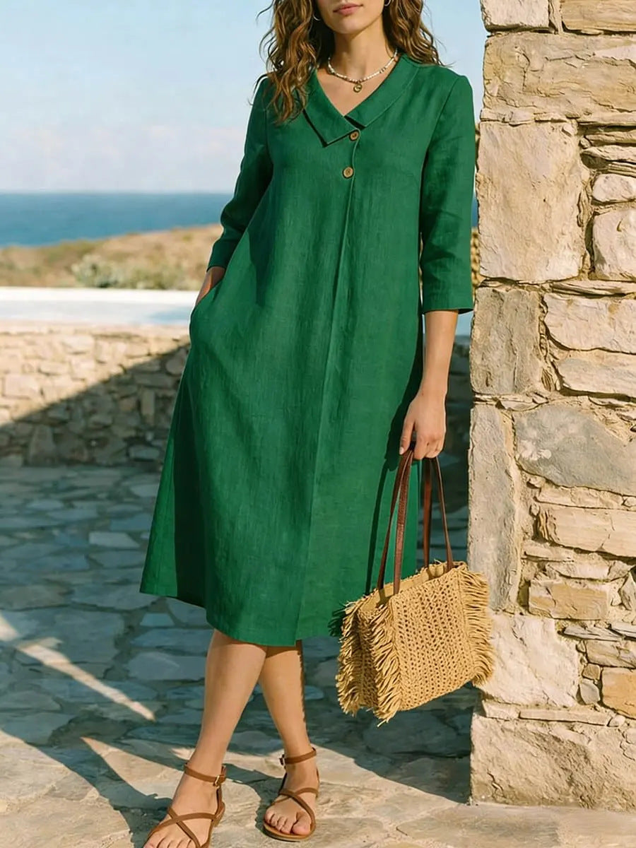 Women's Linen Irregular Small Collar Button For Suits